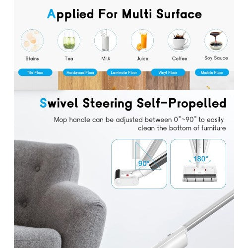 ECOWELL Cordless Electric Mop, All in One Wet Dry Vacuum Cleaner and Mop with Self Cleaning, Water Spray for Hardwood, Tile, Marble Floor Cleaning ECOWELL Cordless Electric Mop, All in One Wet Dry Vacuum Cleaner and Mop with Self Cleaning, Water Spray for Hardwood, Tile, Marble Floor Cleaning